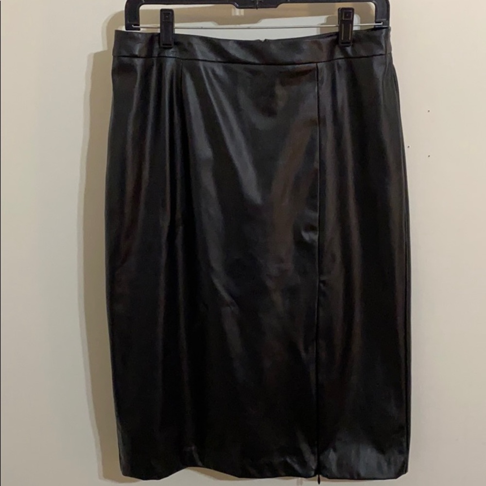 Faux Black Leather Skirt